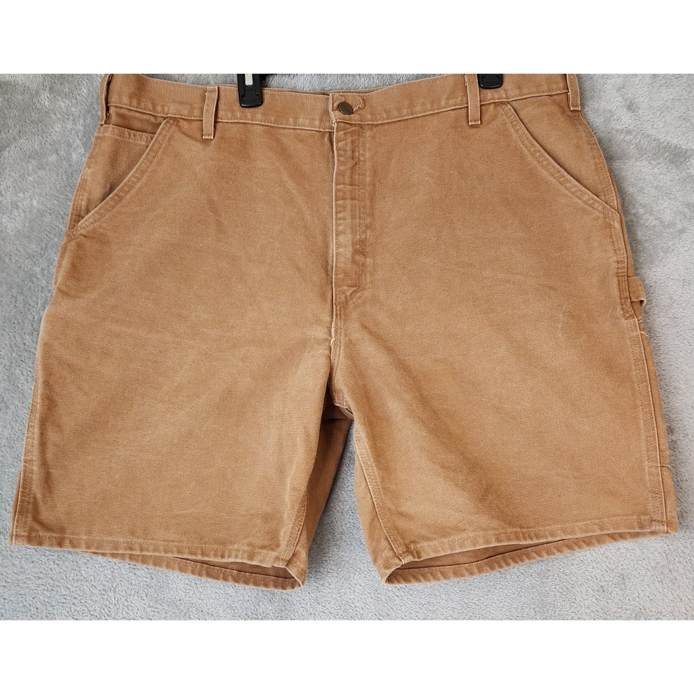 Carhartt Shorts Mens Size 42 Brown Canvas Carpenter Workwear Utility Made In USA
